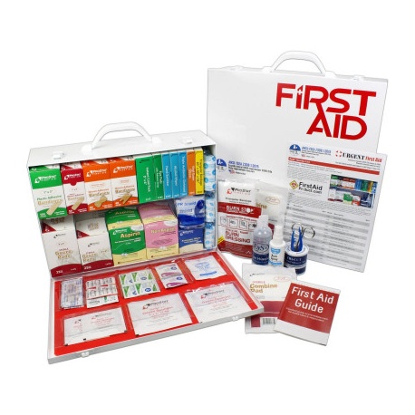 2 Shelf Industrial ANSI A+ First Aid Station with Door Pockets