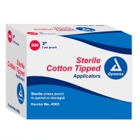 3" Cotton tipped applicator, sterile - 100 2-packs per box