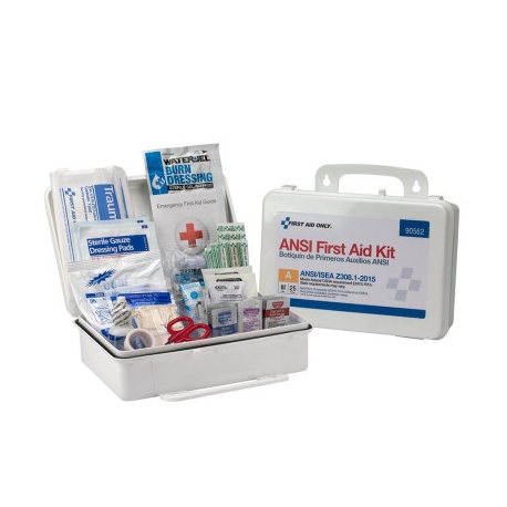 25 Person First Aid Kit, ANSI A, Plastic Case