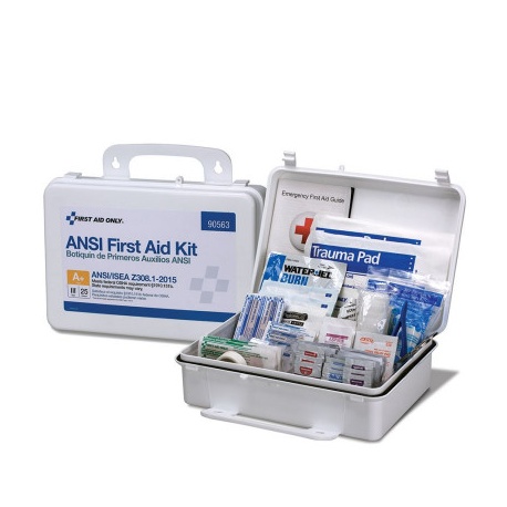 25 Person First Aid Kit, ANSI A+, Plastic Case