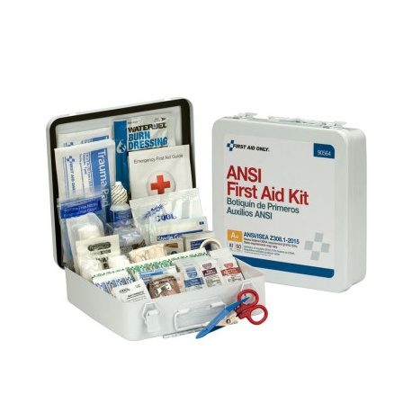 50 Person First Aid Kit, ANSI A+, Metal Case