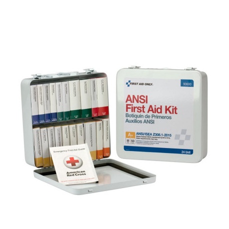 24 Unit First Aid Kit, ANSI A+, Metal Case
