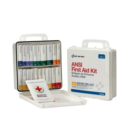 24 Unit First Aid Kit, ANSI A+, Plastic Case