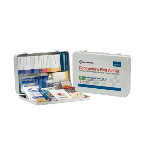 50 Person Contractor ANSI B+ First Aid Kit, Metal Case