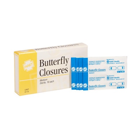 Adhesive Butterfly Closures - 16 Per Unit