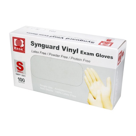 Powder Free Vinyl Exam Gloves - Small 100/Box
