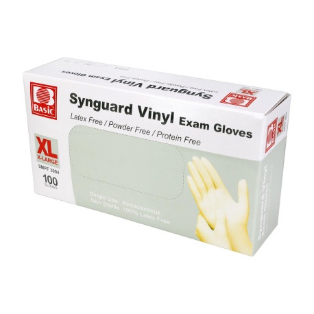 Powder Free Vinyl Exam Gloves - Large - 100 Per Box