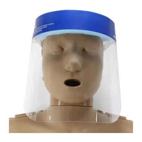 CLEAR PROTECTIVE FACE SHIELD WITH ELASTIC BAND AND FOAM HEADBAND