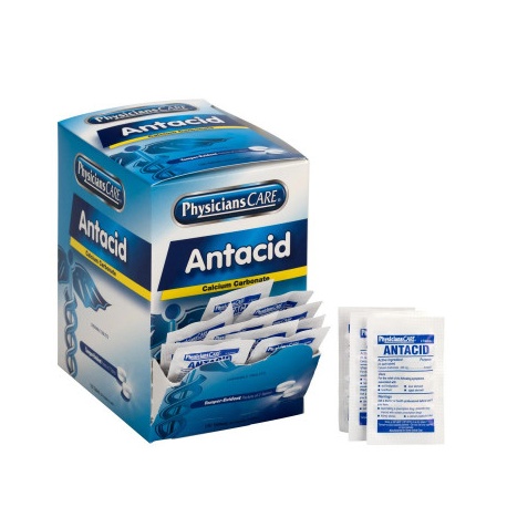 Antacid tablets (sugar free), 2 per pack - 100 per box Case of 12 @ $7.80 ea.