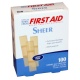 The First Aid Only Junior Bandage, Plastic 3/8"x1-1/2" - 80 Per Box