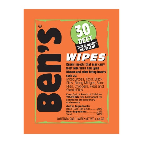 Ben's 30 Tick & Insect Repellent Wipes - 12 per box