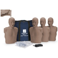 Prestan Adult Jaw Thrust CPR Manikin w/ CPR Monitor - 4 Pack - Dark Skin