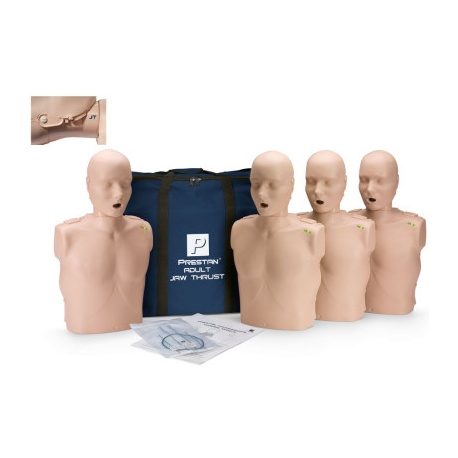 Prestan Adult Jaw Thrust CPR Manikin w/ CPR Monitor - 4 Pack - Light Skin