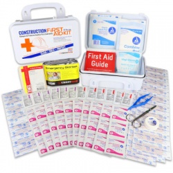Bilingual OSHA Contractors First Aid Kit for Job Sites up to 10 People – Gasketed Plastic, 97 pieces