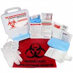 BBP / Bodily Fluid Protection Kit with Bonus 6 piece CPR kit for additional Rescuer Protection
