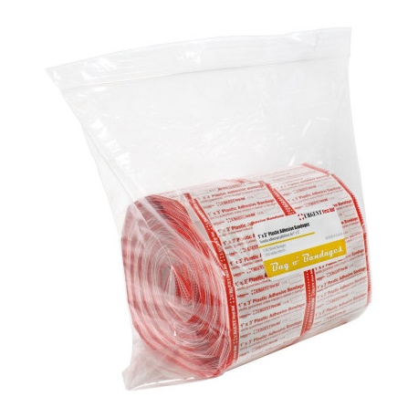 Adhesive Bandage, 1" x 3" Plastic Strips- 1000 Per Bag