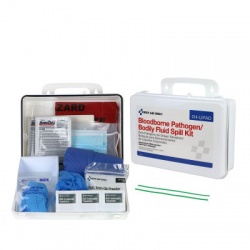 Bloodborne Pathogen and Bodily Fluid Spill Kit - 24 Pieces - Plastic/Case of 10 $32.60 each.