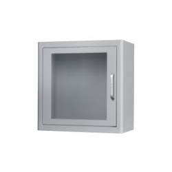 AED cabinet with alarm, metal, white