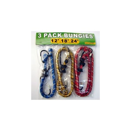 Bungee Cord - 3 Pack (12 inch, 18 inch, and 24 inch)