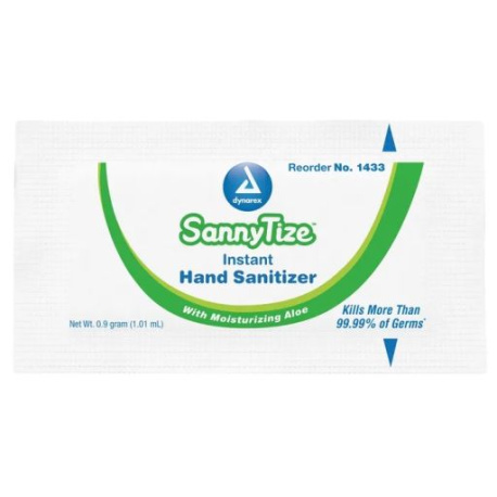 SannyTize Instant Hand Sanitizer, 0.9g Packet, Box of 144
