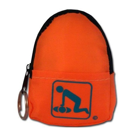 CPR Beltloop/KeyChain BackPack: ORANGE - Shield-Gloves-Wipe