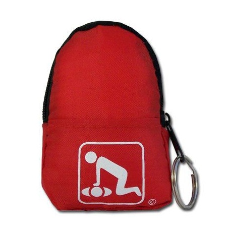 CPR BeltLoop/KeyChain BackPack: RED - Shield-Gloves-Wipe