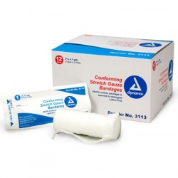 3"x4.1 yd. Conforming gauze roll bandage, sterile