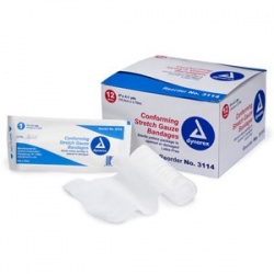 4"x4.1 yd. Conforming gauze roll bandage, sterile