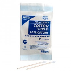 3" Cotton tipped applicator, non-sterile - 100 bx