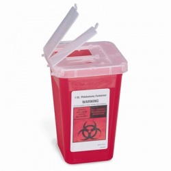 1 qt. Sharps container, red