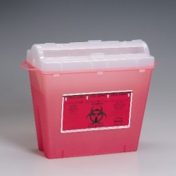 5 qt. Sharps container, red