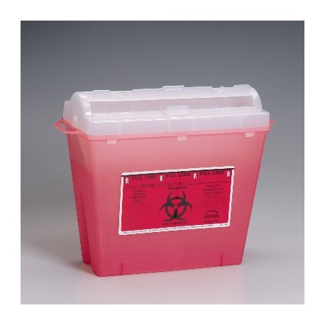 5 qt. Sharps container, red