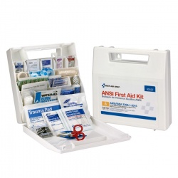 50 Person First Aid Kit, ANSI A, Plastic Case with Dividers