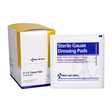 4"x4" Gauze dressing pad, 2 per pack - 50 per box