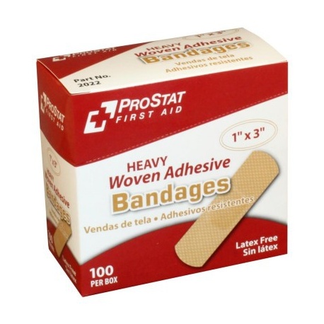 1"x3" Fabric bandage Heavy Woven – 100 Per Box