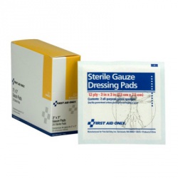 3"x3" Gauze dressing pad, 2 per pack - 20 per box