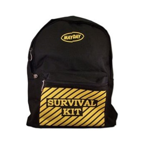 Black Backpack w/ "Survival Kit" Imprint