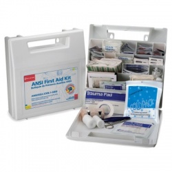 50 Person, Bulk First Aid Kit, Plastic, White, 196 Pieces