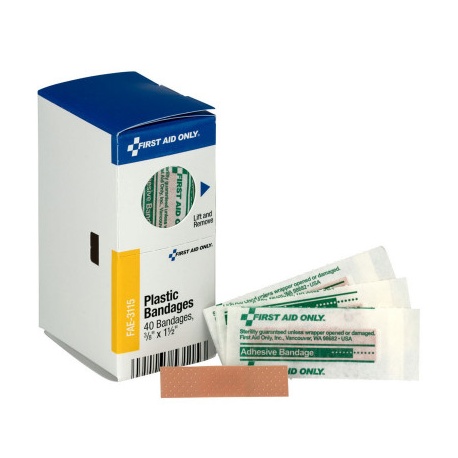 3/8" X 1.5" Junior Plastic Bandages, 40 Per Box - SmartTab EzRefill