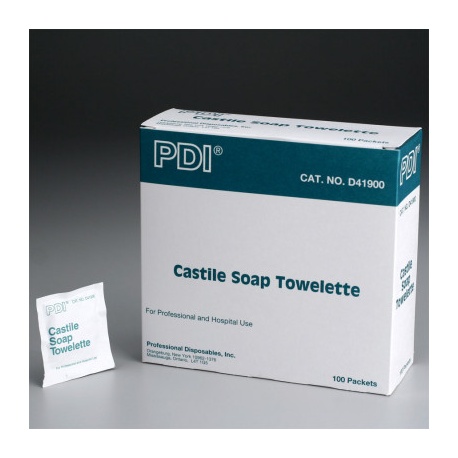 Castile Soap Towelette, 5 inch x 7 inch - 100 Per Box