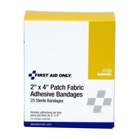 2"x4" Patch Fabric Adhesive Bandage, 25 Per Box 