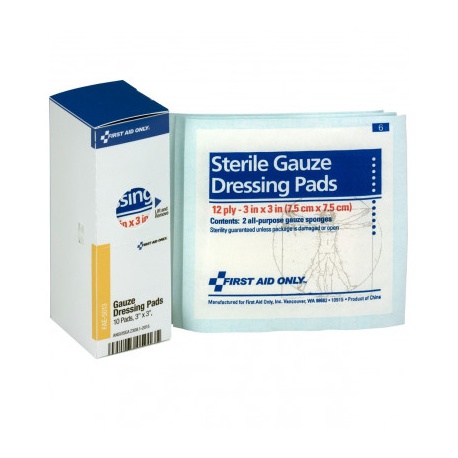 3" X 3" Sterile Gauze Pads, 10 Per Box - SmartTab EzRefill